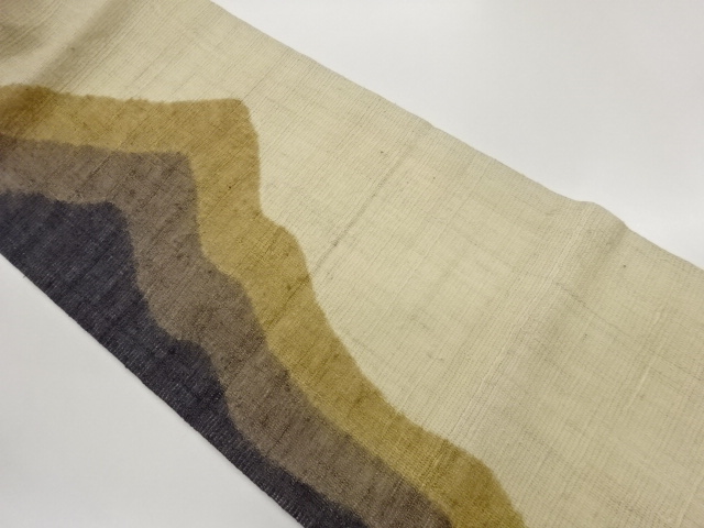 JAPANESE NAGOYA OBI FOR SUMMER / TSUMUGI / WAVY STRIPE
